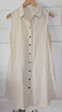 Kaktus Natural Linen Shirt Dress